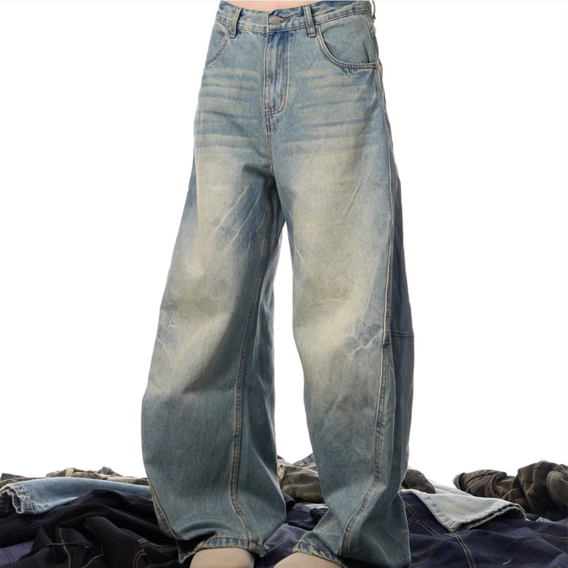 Acid Wash Worn Jeans unisex