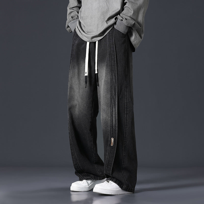 Patchwork Washed Oversized Jeans