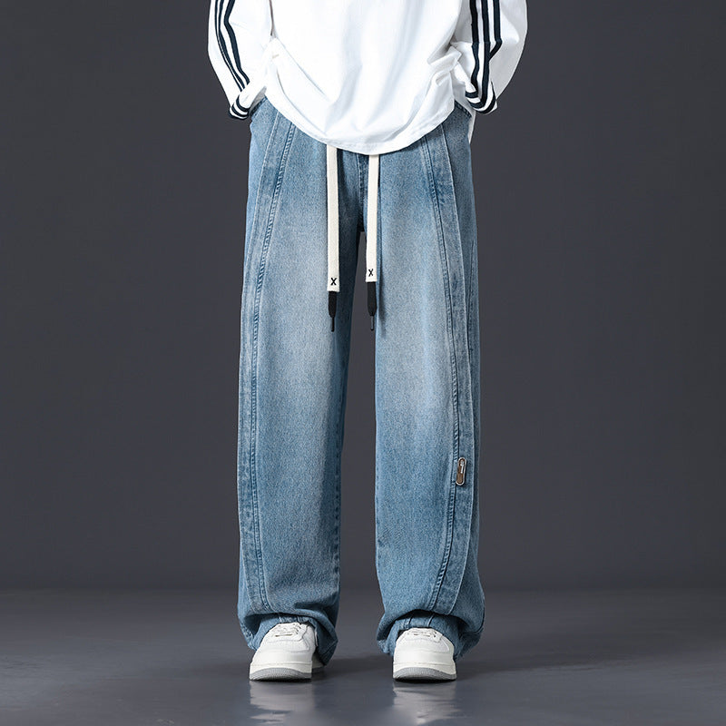 Patchwork Washed Oversized Jeans